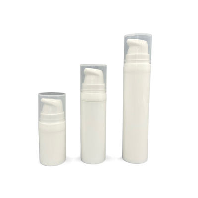 кнопка бутылки насоса 10ml 15ml безвоздушная на белом пластиковом печатании экрана
