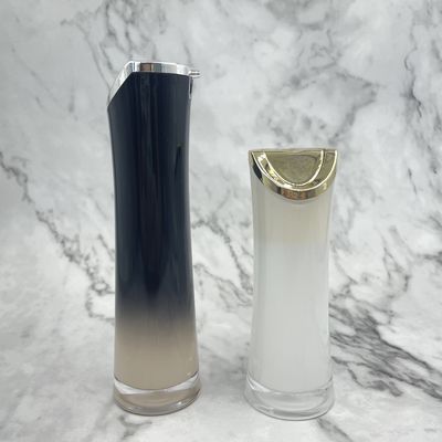 Роскошная акриловая косметическая упаковывая безвоздушная бутылка 50ml 100ml с соплом формы лист