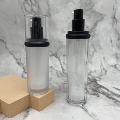 Круг бутылки Skincare 50ml ABS пустой безвоздушный/прямо взваливает на плечи металлизированную поверхность