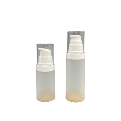Прозрачная шелковая ширма картины насоса 30ml 50ml бутылки PP безвоздушная деревянная