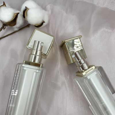 Доказательство утечки квадрата 80ml 120ml бутылки насоса белого лосьона жемчуга косметическое с крышкой