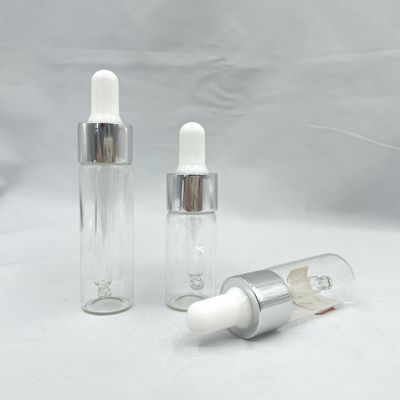 косметика 10ml 15ml стеклянная разливает прямую форму по бутылкам с алюминиевой капельницей масла