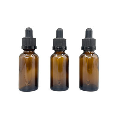 Янтарная стеклянная косметика 30ml разливает эфирное масло по бутылкам с капельницей закрытия храповика