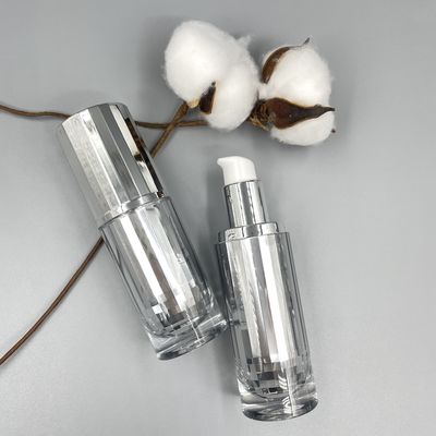 Бутылка Skincare насоса верхнего сегмента косметическая упаковывая 30ml металлизировала