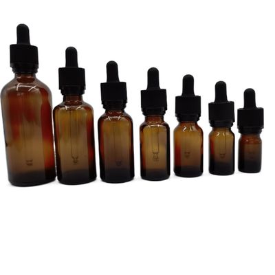 янтарная стеклянная косметика 100ml разливает закрытие по бутылкам храповика капельницы для защиты детей
